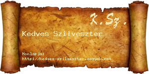 Kedves Szilveszter névjegykártya